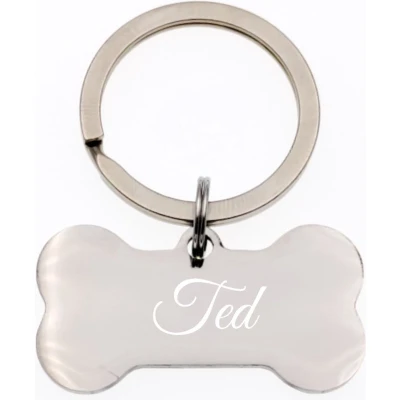Afbeelding van Sleutelhanger Hondenbot Met Naam Gravering Ted