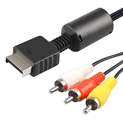 Afbeelding van Xahpower AV Kabel voor PS2 PS1 PS3, 1,8 m naar RCA Composiet Audio Video TV Compatibel met Playstation 1 2 3