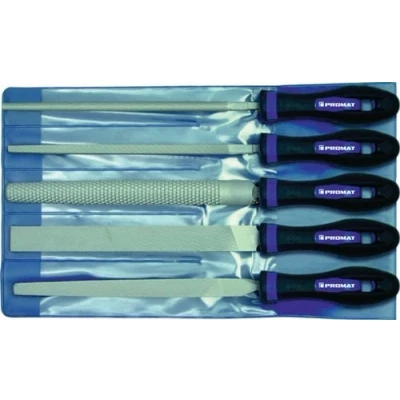 Afbeelding van Promat vijlenset met heft halfzoet 250 mm 5 delig