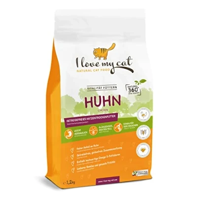 Afbeelding van I love my cat hoogwaardig droogvoer zonder granen met verse, rijke kippen en omega 3 voor katten Ideaal een gezond dieet 1,2 kg