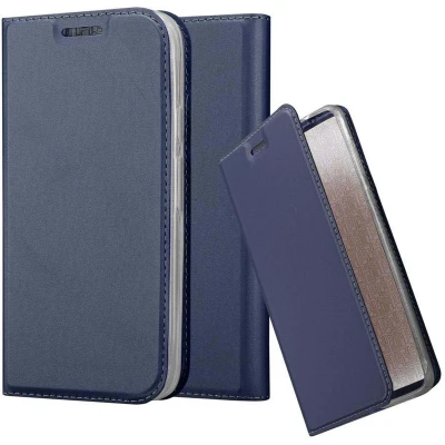 Afbeelding van Cadorabo Hoesje geschikt voor Motorola MOTO G4 PLAY in CLASSY DONKER BLAUW Beschermhoes met magnetische sluiting, standfunctie en kaartvakje Book Case Cover Etui