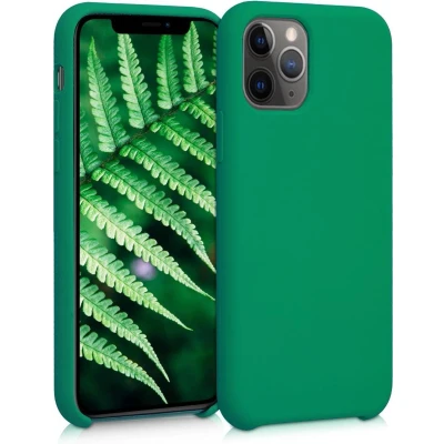 Afbeelding van kwmobile telefoonhoesje geschikt voor Apple iPhone 11 Pro Hoesje met siliconen coating Smartphone case in smaragdgroen