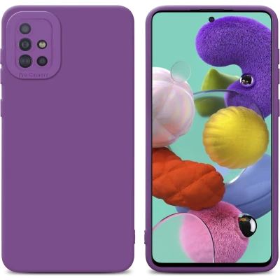 Afbeelding van Cadorabo Hoesje geschikt voor Samsung Galaxy A51 4G / M40s in Fluid MAT PAARS Beschermhoes gemaakt van flexibel TPU silicone Cover Case