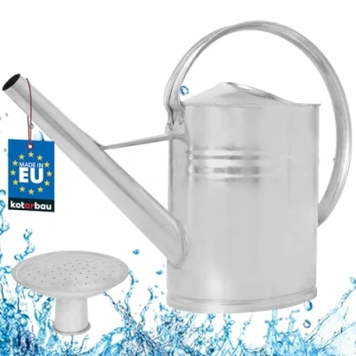 Afbeelding van KOTARBAU® zink gieter ovaal duurzame metalen met sproeier voor binnen en buiten tuinsteker metaal 12 l verzinkt