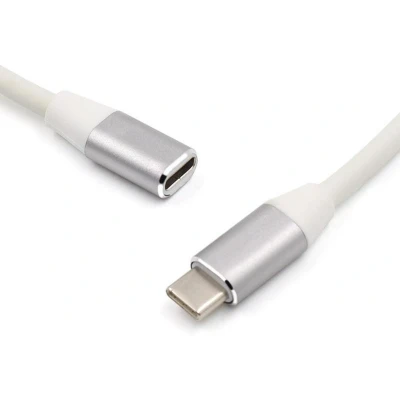 Afbeelding van USB C Verlengkabel Kabel Data en Laadkabel Ondersteunt 4K beelden 1 Meter Grijs