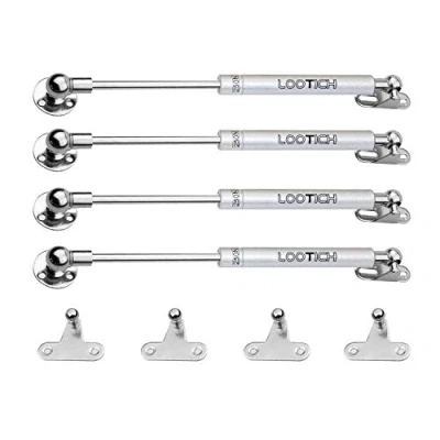 Afbeelding van LOOTICH 250N Stalen Automatische Dekselsteun voor Keukenkast Kastdeur Klep Speelgoedkist Hydraulische veer Gaszuiger Scharnieren met Zachte Sluiting 4 Pcs