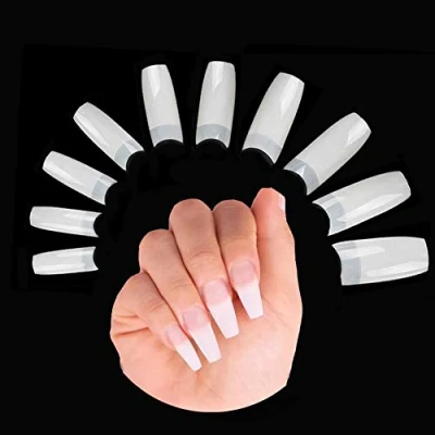 Afbeelding van Natuurlijke Fakes Nagels Valse Nagel Tip Kunstmatige Acryl Franse Tips voor Vrouwen Meisjes (300 Stukken, 10 Maten)