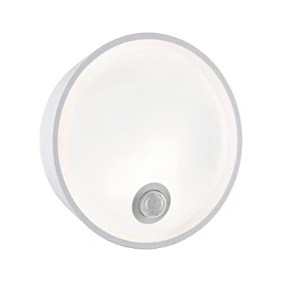 Afbeelding van Paulmann 94699 LED buitenverlichting wandlamp Platomo bewegingsmelder zeewaterbestendig IP44 rond 180mm 3000K 14,5W 1200lm wit kunststof