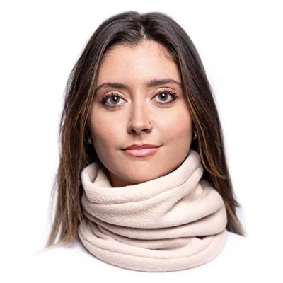 Afbeelding van ... Karl Love halswarmer voor heren en dames, uniseks, fleece, nekwarmer, winter, multifunctioneel, colsjaal, warm, dik, halsbescherming, sport, muts sneeuwband, winddicht, elastisch beige Taille Unique