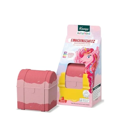 Afbeelding van Kneipp Naturkind Badverrassing, eenhoorn, bruisende badkogel voor kinderen, met verrassing, badplezier, kneedzeep om te spelen en reinigen, 1 stuk