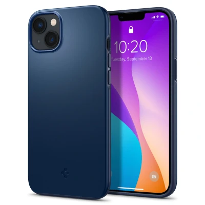 Afbeelding van Apple iPhone 14 Plus Hoesje Kunststof Spigen Hardcase/Backcover Donkerblauw Telefoonhoesje