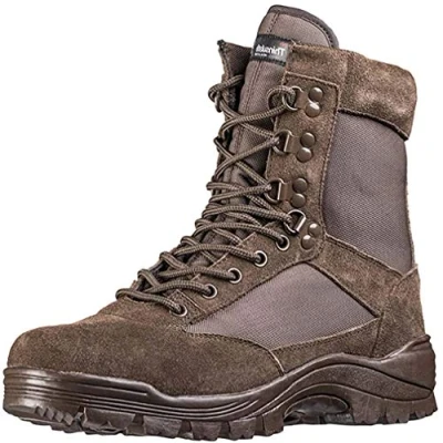 Afbeelding van Mil Tec Heren Tactical Boot M.YKK laarzen met rits, bruin, 38 EU