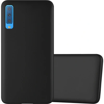 Afbeelding van Cadorabo Hoesje geschikt voor Samsung Galaxy A7 2018 in METALLIC ZWART Beschermhoes gemaakt van flexibel TPU silicone Case Cover