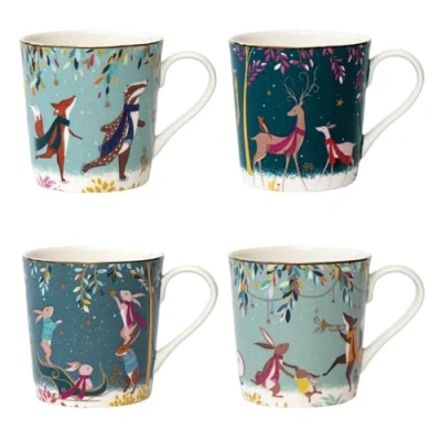 Afbeelding van Sara Miller London Woodland Tales Set van 4 mokken, assorti