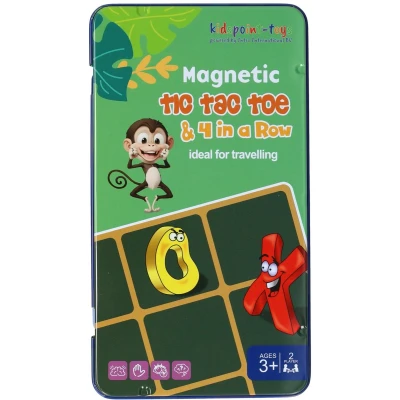 Afbeelding van Magnetische Reisspel in Blik Tic, Tac, Toe &amp; 4 op een Rij