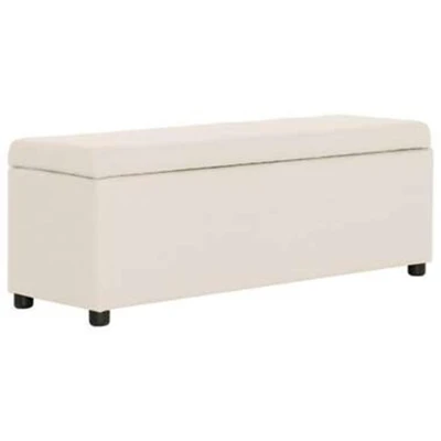 Afbeelding van VIDAXL Bankje met opbergvak 116 cm polyester crÃ ̈me
