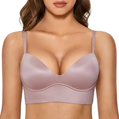 Afbeelding van DOBREVA BH Vrouwen Zonder Riemen Push Up T Shirt Bras Gewatteerde Bustier Zachte Naadloze Zeemist 80B