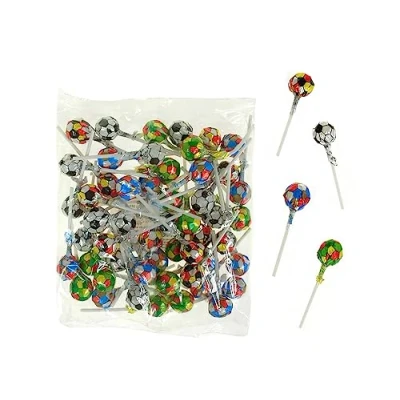 Afbeelding van Fruitvoetballollybal Cojak 8 gram 50 stuks, lollies grootverpakking per stuk verpakt