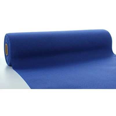 Afbeelding van Sovie HORECA Linclass Airlaid tafelloper koningsblauw 40 cm x 24 m effen wegwerp perforatie om de 120 ideaal voor decoraties
