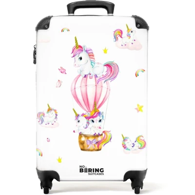 Afbeelding van NoBoringSuitcases.com® Kindertrolley meisjes Koffer eenhoorn 55x35x25