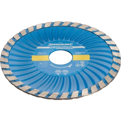 Afbeelding van Silverline Diamant Turbo Wave snijschijf 115 x 22,23 mm, gesloten velg