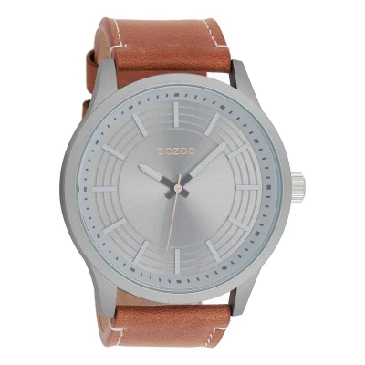 Afbeelding van OOZOO Timepieces Titanium horloge met cognac leren band C9076