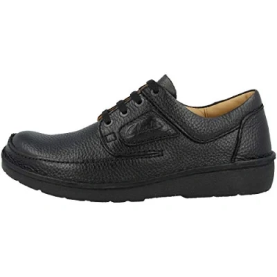 Afbeelding van Clarks Nature II Sportieve veterschoenen, Heren, Maat: 42, Black grained leather (26142039) Leer
