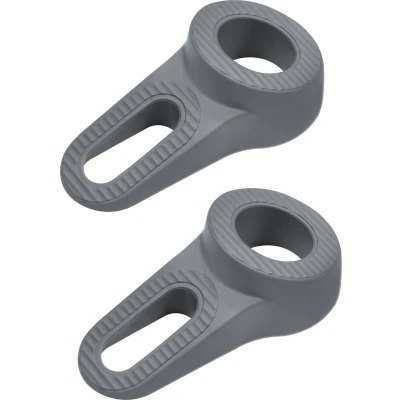 Afbeelding van Deltafix Block it Deurwig 2x grijs TPE kunststof 12 x 3,8 cm deurstopper Deurstoppers