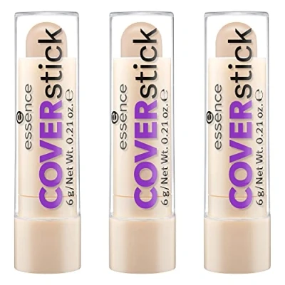Afbeelding van Essence Concealer, afdekstift, nr. 20 mat zand, nude, voor gemengde huid, onzuivere kleurcorrigerend, matterend, mat, veganistisch, olievrij, parfum, verpakking van 3 stuks (3 x 6 g)
