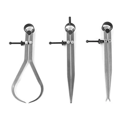 Afbeelding van QWORK remklauwen, interne remklauwen en kompassen, professioneel kompasmeetinstrument, kraspen, veerkompas, puntkompas, 3 delige set, 8 &quot;/ 200 mm