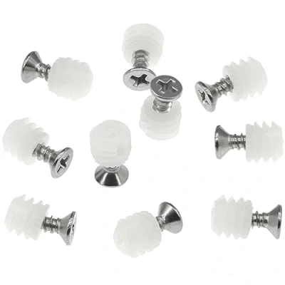 Afbeelding van 100 STKS Plastic Scharnier Deuvel Inserts Met Schroeven, Uitbreiding Deuvels