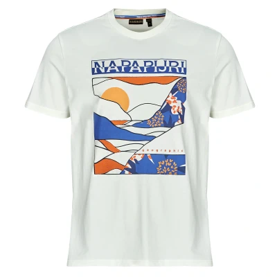 Afbeelding van Napapijri Valdor Tshirt print, Heren, Maat: Small, White heron