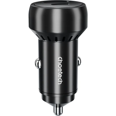 Afbeelding van Choetech 60W Duo Fast Charge Autolader USB A + C Zwart
