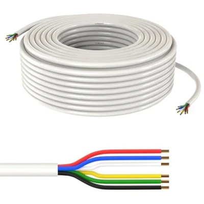 Afbeelding van Lumonic 6x 0,34mm² LED stuurkabel wit 20m I mantel 6 aderige kabel flexibel afgeschermde stuurkabel, LiYY verlenging, voedingskabel