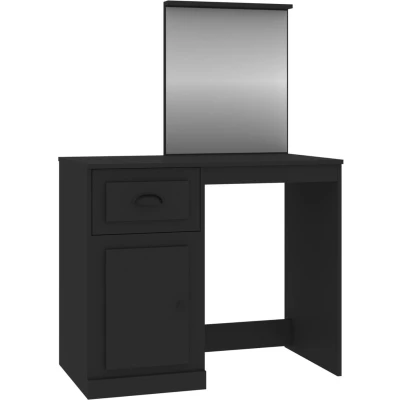 Afbeelding van Make up tafel met Led 90X50X132,5 Cm Bewerkt Hout Sonoma Eikenkleur Zwart / spiegel