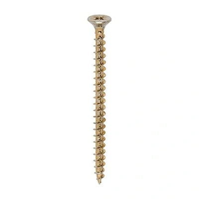 Afbeelding van TIMCO Solo Houtschroeven 5.0 x 70 mm Pozi Verzonken Hoofd Geel (Doos 200) 50070SOLOC, 70mm, Set van 200 stuks