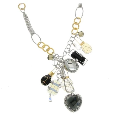 Afbeelding van Behave Ketting met diverse hangers stenen en bewerkte kralen