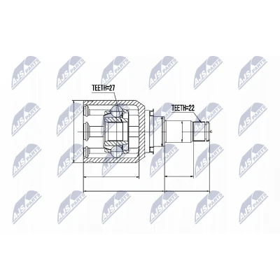 Afbeelding van Homokineet reparatie set, aandrijfas NTY NPW ME 007