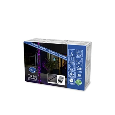 Afbeelding van Konstsmide Micro LED lichtketting met rood/blauwe kleurverandering, 40 kleurveranderende diodes, 24 V externe transformator, zwarte kabel 3797 540