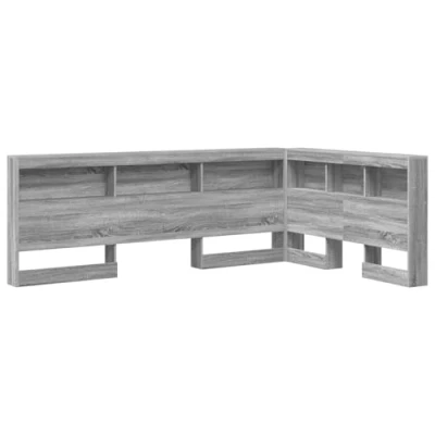 Afbeelding van vidaXL Opberghoofdbord met plank hoofdeinde opslag Grijs sonoma 120 cm Bewerkt hout