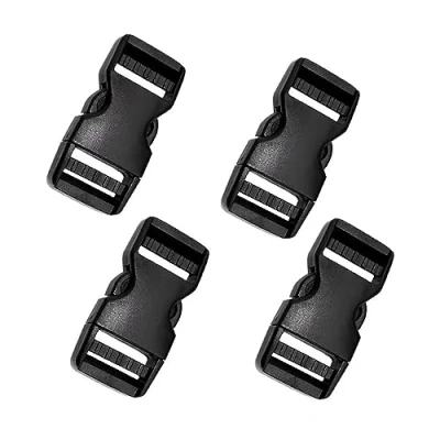 Afbeelding van steekgespen, 4 stuks plastic 25 mm snelsluitgespen, zijdelingse gespen, rugzakgespen, verstelbare kunststof gespclips