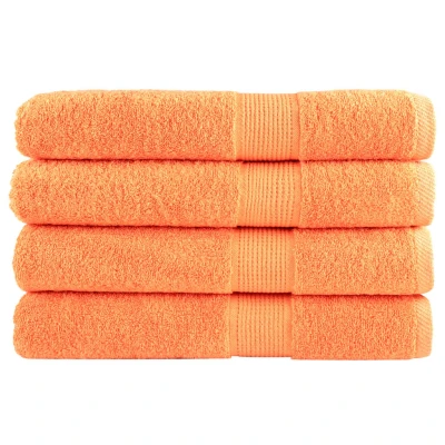 Afbeelding van vidaXL Saunadoeken 4 st 600 g/m² 80x200 cm 100% katoen oranje