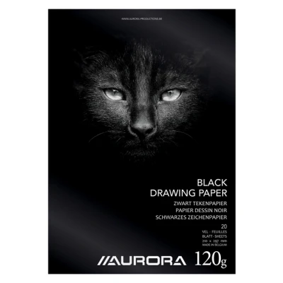 Afbeelding van Tekenblok Aurora A4 20v 120gr zwart tekenpapier