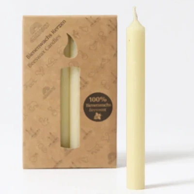 Afbeelding van Grimm&#039;s 100% bijenwaskaarsjes crème 12st