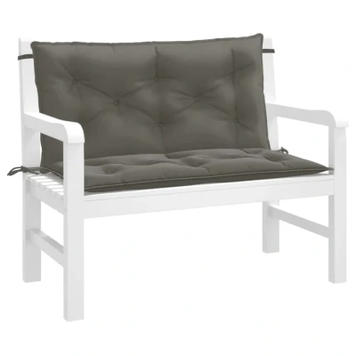 Afbeelding van Tuinbankkussens 2 st 100x50x7 cm stof gemêleerd donkergrijs
