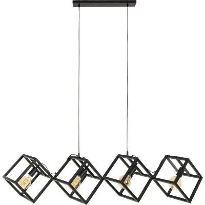 Afbeelding van Giga Meubel Vloerlamp Metaal Zwart 4 Lichts 150x35x150cm Kubus