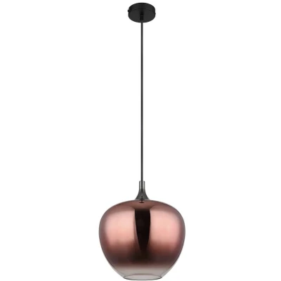 Afbeelding van Globo Zwarte hanglamp Maxy met rood glas Ø 29cm 15548H1G
