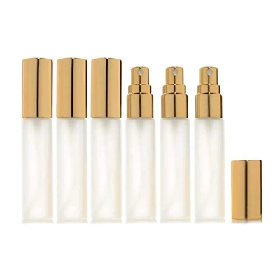 Afbeelding van Enslz 6 x 10 ml matte glazen spuitflessen navulbaar parfumfles 2 3 pipetten (goud)