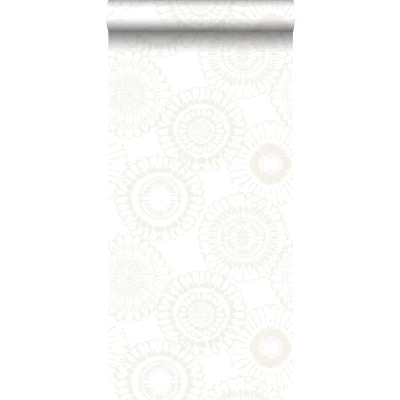 Afbeelding van Leen Bakker ESTAhome Behang Bloemen Zilver En Wit 53cm X 10.05 M Vlies