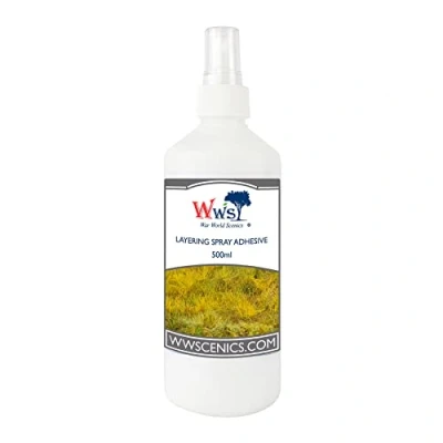 Afbeelding van War World Scenics Static Grass Layering Spray 500ml for Model Railway Dioramas &amp; Wargame Terrain